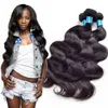  Brazilian Straight Human Hair Weaves Extensions 4 Bundles with Closure Free Middle 3 Part Double Weft Dyeable Bleachable 100g/pc