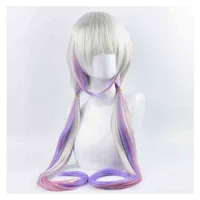 Nxy Cosplay Wigs Anime Maidservant Sister Shakes Dragon Double Horsetail Super Long Colored Wig Halloween 0607