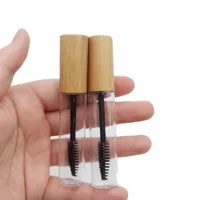 10ml full Bamboo mascara packing bottle refillable Tube mascaras brush empty packaging cosmetic container,brushes growth fluid bottles