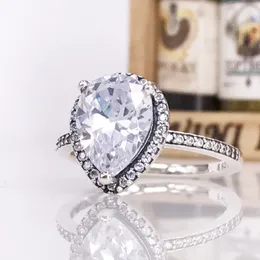2017 rings fits pandora 2017 Autumn New Arrival S925 Sterling Silver Radiant Teardrop Ring With Clear CZ Fit For Pandora Jewelry 196251CZ