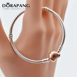 Discount rings fits pandora DORAPANG Fits Pandora Bracelets Rose Gold Plate Dazzling Daisy Charm Beads 925 Sterling Silver Pave CZ Flower Beads DIY Fine Jewelry 8026