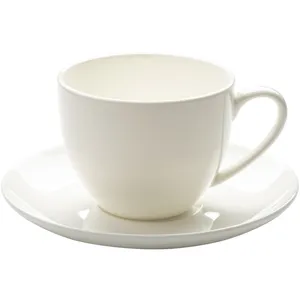 Luxury Porcelain European Coffee Set White Small Bone China High Tea Cup with Saucer Xicara De Cafe Home Drinkware 50CC