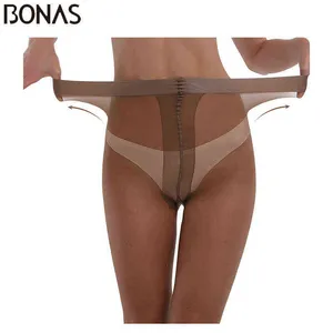 BONAS 15D Tights Women Nylons Thin Pantyhose Tear Resistant Nylon Panty T Crotch Sexy Tight Fashion Female Stockings Europn Size Y1130