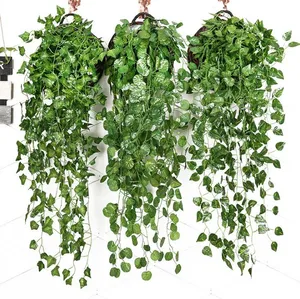 Artificial Ivy Foliage Green Leaves Fake Hanging Emalation Flower Vine Plant Rattan Wedding Party Garden Decor Wall Mounted Supply SN5437