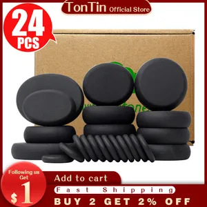 Tontin 24pcs/set Hot Stone Massage Set spa massaging stones massager care jade basalt stone beauty salon health care lava rosh