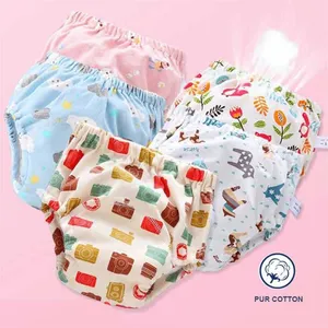 Baby Reusable Diapers Panties Potty Training Pants For Children Ecological Cloth Diaper Washable Toilet Toddler Kid Cotton Nappy 211028