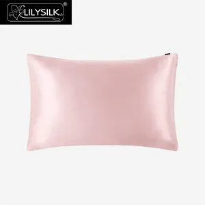 LilySilk Pure 100 Silk Pillowcase Hair With Hidden Zipper 19 Momme Terse Color For Women Men Kids Girls Luxury 201114