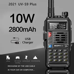 BaoFeng BF UV-S9 PLUS 10W VHF/UHF TRI-BAND WALKIE TALKIE TWO WAY RADIO FM HAM LONG RANGE RADIO black