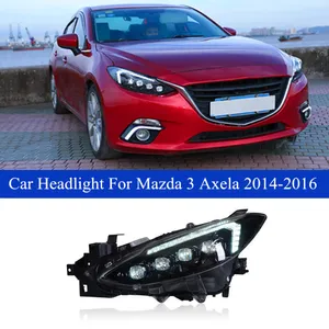Car Styling For Mazda 3 Axela LED Daytime Running Head Light Assembly 2014-2016 Dynamic Turn Signal Headlight High Beam Auto Accessories Lamp