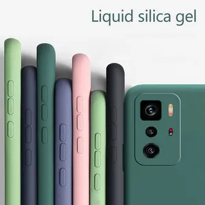 Liquid Silicone Phone Cases For Xiaomi Poco X3 Gt M4 Pro Poco F3 Gt Poco F3 M3 X3 Pro Thin Soft Tpu Back Cover Coke Deep