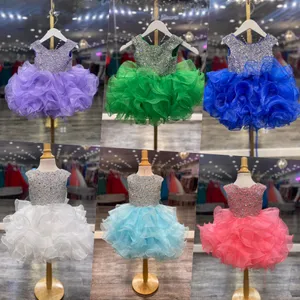 Cupcake Girl Pageant Dress 2022 Little Kids Cocktail Rising Star Interview On-Stage Introduction Formal Event Party Wear Dance Gowns for Infant Toddler Flower Girls