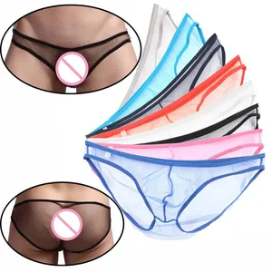 Underpants 8PCS/Lot Sexy Mens Underwear Gay Mesh Transparent Panties Sissy Lingerie Men Briefs Sheer Ropa Interior Para Low Rise
