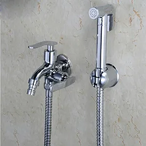 Wholesale And Retail Chrome Brass Washing Machine Faucet Hand Shower Bidet Faucet Bathroom Toilet Washer Hand Shower