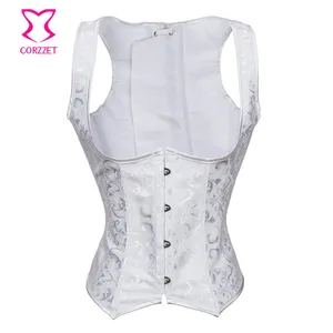 Steel Boned Corset Waist Trainer Vest Women Corselet Underbust Plus Size Corsets And Bustiers White Bridal Lingerie Sexy Korset