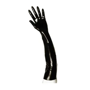 Sexy Black Latex Long Gloves Fetish for Women Men
