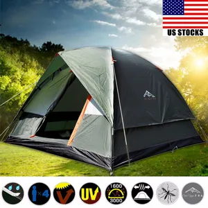 4 Person Adventure Double-layer Waterproof Family Camping Beach Tent Outdoor Hiking Fishing Hunting Travel Accessories Trip