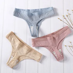 Panties For Women Cotton Underwear Female Sexy Lingerie G-string Girl Underpants Casual T-Back Intimate Panty Thong 3Pcs