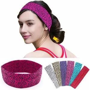 sexy ladies leopard headband hot fashion sports women girls hair bands elastic cotton absorb sweat band fitness gym workout hairbands