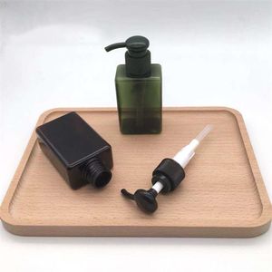 Recipiente recargable de botella PETG cuadrada de 100ml para maquillaje cosmético, loción, champú, jabón, contenedor de almacenamiento para el baño y el hogar
