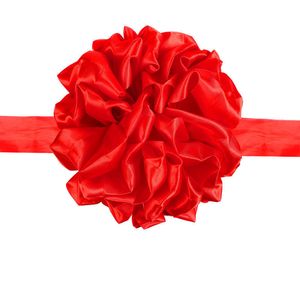 Decoración del coche de boda Frente Gran bola de flores de seda roja con cinta Ceremonia de apertura Favores de boda Adorno para centros de mesa Decoración del festival