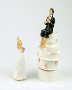 Décoration de mariage Toppers de gâteau démission Figurine le marié mariée pêche démission artisanat Souvenir nouvelles faveurs de mariage vente We3787478