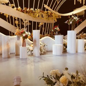 Décoration de mariage papier perle Origami Table à Dessert cylindrique pliante colonne romaine Table ronde route plomb fenêtre stand