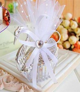 Boîtes de faveur de mariage en acrylique Swan Gift Gift Candy Favor Sweetbox Candy Fack