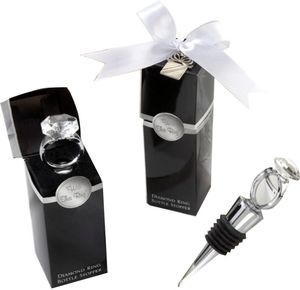 Favores de boda Regalos Anillo de diamante de cristal Tapón de botella de vino para cumpleaños Nupcial Baby Shower Fiesta de boda DH8373