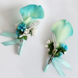 Mariage Fleurs de mariage Groom arme arbre arbre artificiel Boutonniere Artificial Flower Corsage Man Suit Brooch Clip-on pour décoration de fête de mariage