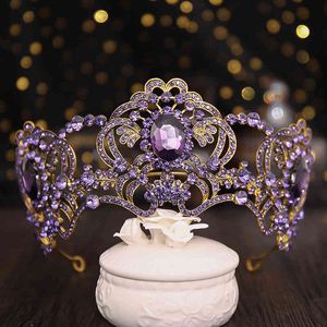 Accesorios de joyería de cabello de boda Amatista Crown Hoop Venta de tocado Vestido de novia