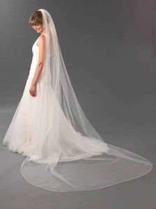 Bijoux de cheveux de mariage cathédrale Crystal Bridal Wedding Veil Delate Perle Edge Mariage Veaux de mariage Chapelle Long Bridal Veil avec peigne