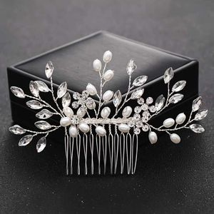 Bijoux de mariage Crystal Pearl Hair peig Clip Hairpin For Women Bride Rhinestone Bridal Wedding Hair Accessoires Bijoux Clip Clip Hairpin Gift D240425