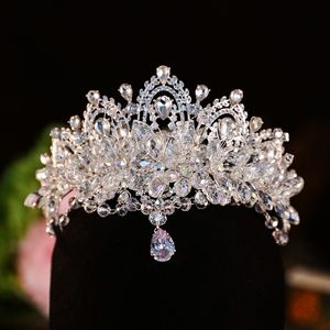 Bijoux De Cheveux De Mariage Diadème Cristal De Luxe Couronne De Mariée Blanc Diadème Diadèmes Front Bandeau Accessoires Coiffes Tête 230809