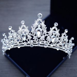 Wedding Hair Tiara Crystal Bridal Crown Gold Color Diadem Veil Tiaras Wedding Hairs Accessories Headpieces Head Jewelry