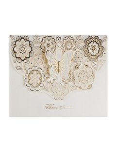 Tarjetas de invitación de boda 2021 New Hollow Gold Stamping Butterfly Tarjetas imprimibles Invitaciones de boda únicas Favo5690698