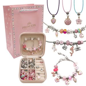 Wedding Jewelry Sets 3 Diy Handmade Beaded Bracelets for Children Birthday Gift 66-12 Year Old Girls Creative Jewelry Set Gift Box 230906