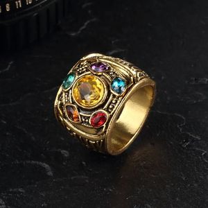 Ensembles de bijoux de mariage film super-héros Thanos pierres bague en alliage pour hommes cadeau accessoires de Cosplay 231009