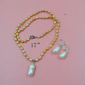 Ensembles de bijoux de mariage Promotion 4MM collier de perles baroques naturelles 17 