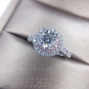 Allocations de mariage 100% réel 18 carats pour femmes Natural AAA bijoux Gemstone anillos de bizuteria Tension Setting Mini Diamond 230303