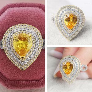 Anneaux de mariage 2022 luxe ananas bague en argent femme fiançailles haut de gamme plein diamant anniversaire cadeau bijoux en gros