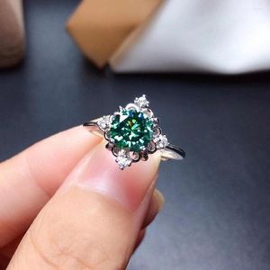 Anneaux de mariage incroyable vert cubique Zircon fiançailles pour les femmes mode couleur argent bague mariée fête cadeaux bijoux de luxe
