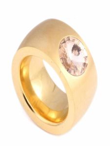 Anillos de boda exageran grande pesado cristal claro color dorado acero inoxidable para mujeres o hombre anillo de amor verdadero 1865810