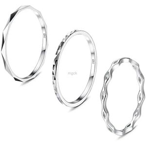 Anillos de boda Fansilver Sterling Silver Rings for Women Men 18k Gold White Gold Plain Band PLATINGLing Rings Rings Rings Diamond Cut 240419