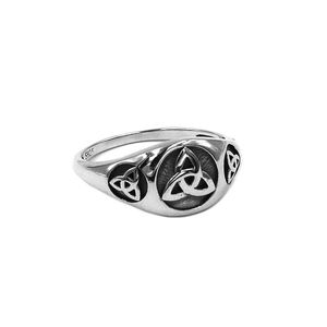 Anillos de boda Moda S925 Plata de ley Anillo de nudo celta Claddagh Joyería irlandesa Vikingo nórdico para mujeres Niñas SWR0944Boda