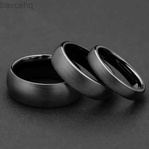 Anillos de boda Kolmnsta, anillo negro cepillado de cerámica para hombres y mujeres, 4mm, 6mm, 8mm de ancho, anillo de boda masculino, anillos mate para mujer de talla grande 4 a talla 14 24329