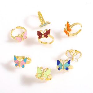 Anneaux de mariage Miwens Vintage Papillon Métal Coloré Pour Les Femmes Charme Déclaration Animal Doigt Bijoux En Gros Cadeaux