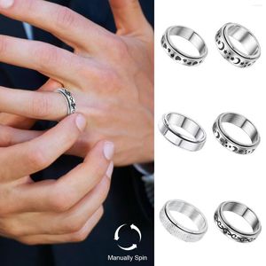 Ensemble d'anneaux de mariage pour l'anxiété, 6 pièces, bague rotative en acier inoxydable, pour femmes, hommes, adolescents, filles et garçons, Anti-Stress