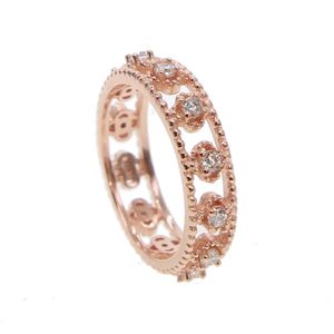 Anneaux de mariage Top Quality Rose Gold Concise classique CZ Crystal Ring Color Autricha Crystals Wholesale Factory