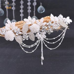 Ceintures de mariage TOPQUEEN S482 main strass perlé ceinture de mariée diamant appliques conceptions cristal corsage Patch Shoudler