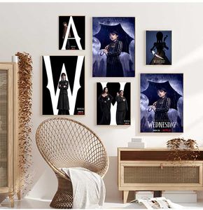 Miércoles Addams Películas Películas Comedia American Comedia Drama TV Drama lienzo Impresiones Pintar fotos de pared para el arte del dormitorio decoración del hogar
